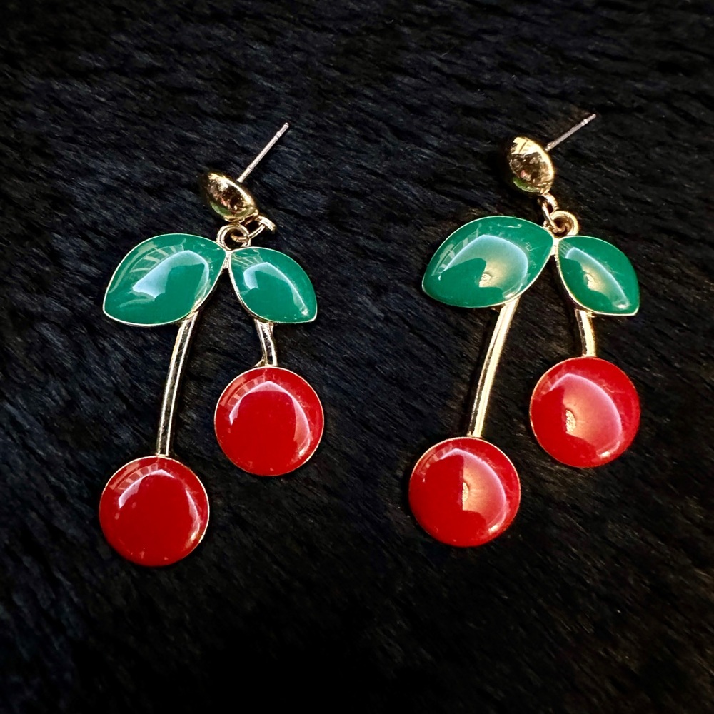 Cherry Drop Earrings *posts not included*